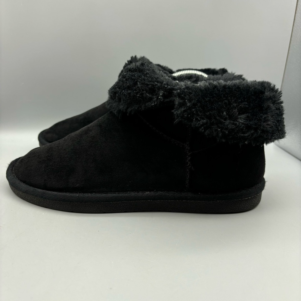 Cushionaire Happy Ankle‎ Boots Women’s Size 8 M Black Faux Leather Faux Suede